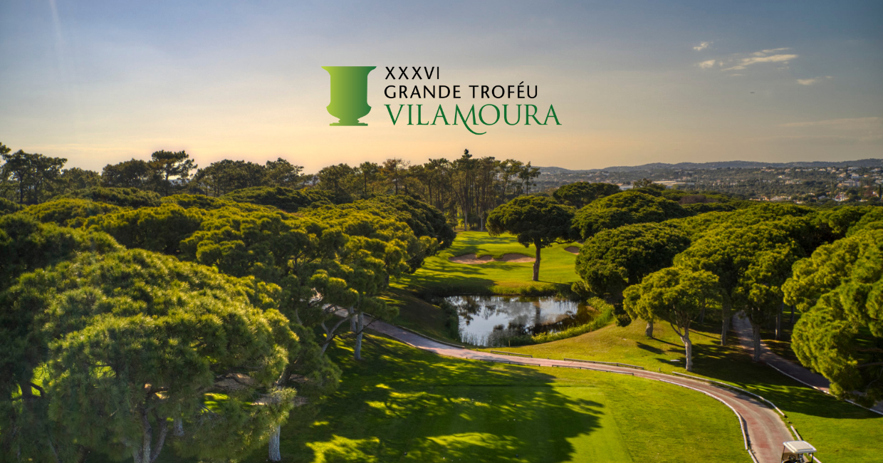 Golf course with logo of XXXV Grande Troféu de Vilamoura
